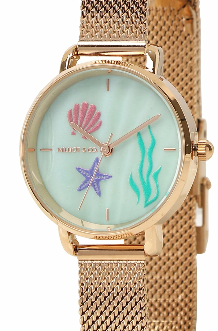 Milliotandco Disney Ariel Kiss The Girl Watch Set (Rose Gold & Aqua) Accessories