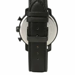 Milliotandco Cedric Black Leather Strap Watch (Black)
