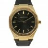 Milliotandco Accessories Brenden Gold Leather Strap Watch (Black)