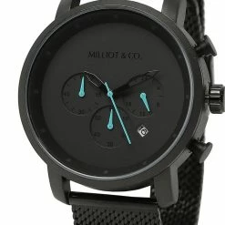 Milliotandco Accessories Cedric Black Mesh Strap Watch (Iron)