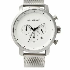 Milliotandco Accessories Cedric Silver Mesh Strap Watch (Silver)