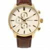 Milliotandco Craig Gold Leather Strap Watch (Pecan)