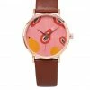 Milliotandco Manda Baby X Milliot & Co. Rose Gold Leather Strap Watch (Salmon)