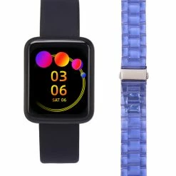 Milliotandco Timothy Smart Watch With 2 Bands (V3) (Black & Purple) Accessories