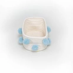 Milliotandco The Home Edit Pom Pom Large Multi Purpose Woven Storage Basket (White)