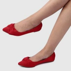 Milliotandco Shoes Rapunzel Pointed Toe Ballerina Flats (Red)