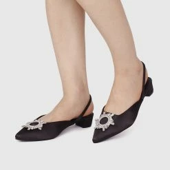 Milliotandco Disney Frozen Let It Go Heels Pointed Toe Ballerina & Flats (Black)