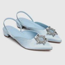 Milliotandco Disney Frozen Let It Go Heels Pointed Toe Ballerina & Flats (Steel Blue)
