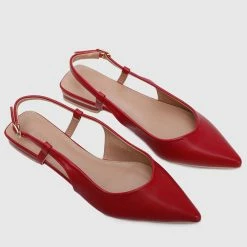 Milliotandco Princess Pointed Toe Flats (Red) Shoes