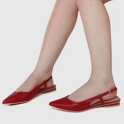Milliotandco Princess Pointed Toe Flats (Red) Shoes