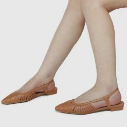 Milliotandco Shoes Kym Pointed Toe Flats (Brown)