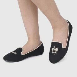 Milliot & Co Disney Minnie Live Life Fully Rounded Toe Ballerina & Flats (Black)