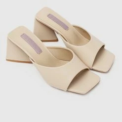 Milliotandco Nurita Harith Hydee Square Toe Heels (Beige)