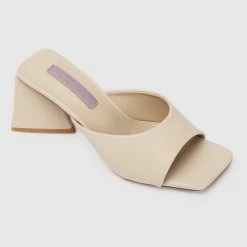 Milliotandco Nurita Harith Hydee Square Toe Heels (Beige)
