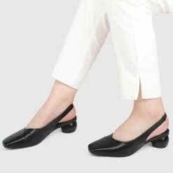 Milliotandco Earth Edit Jacklyn Square Toe Heels (Black)