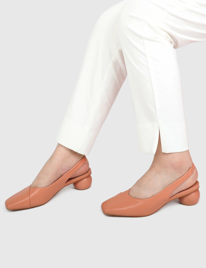 Milliotandco Earth Edit Jacklyn Square Toe Heels (Coral) Shoes