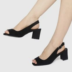 Milliotandco 24 Karat Square Toe Heels (Black) Shoes