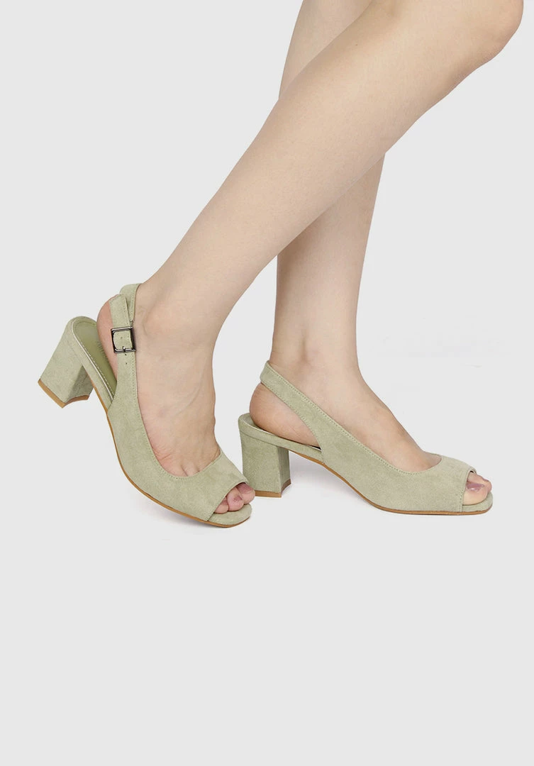 Milliotandco Shoes 24 Karat Square Toe Heels (Dark Sea Green)