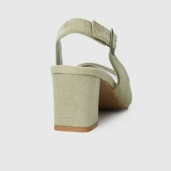 Milliotandco Shoes 24 Karat Square Toe Heels (Dark Sea Green)