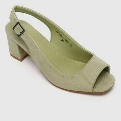 Milliotandco Shoes 24 Karat Square Toe Heels (Dark Sea Green)