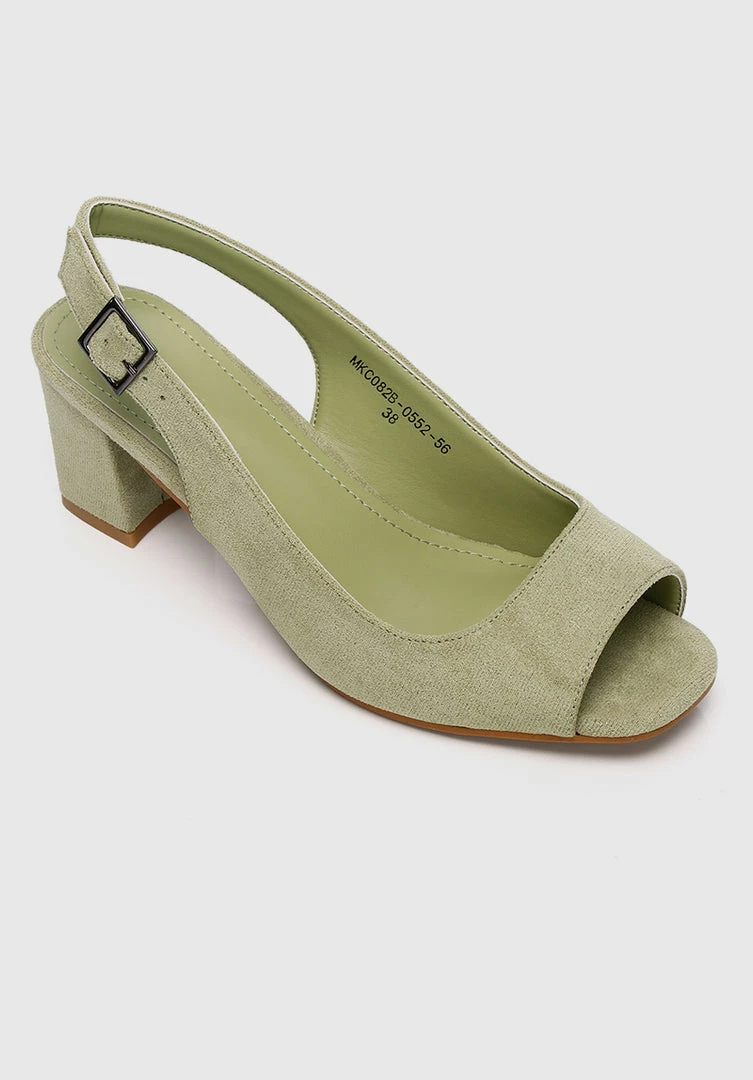 Milliotandco Shoes 24 Karat Square Toe Heels (Dark Sea Green)