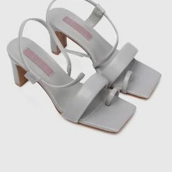 Milliot & Co Shoes Nurita Harith Helda Square Toe Heels (Grey)