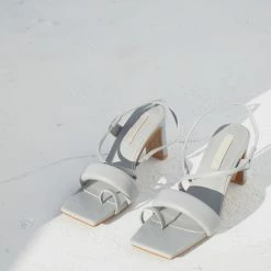 Milliot & Co Shoes Nurita Harith Helda Square Toe Heels (Grey)