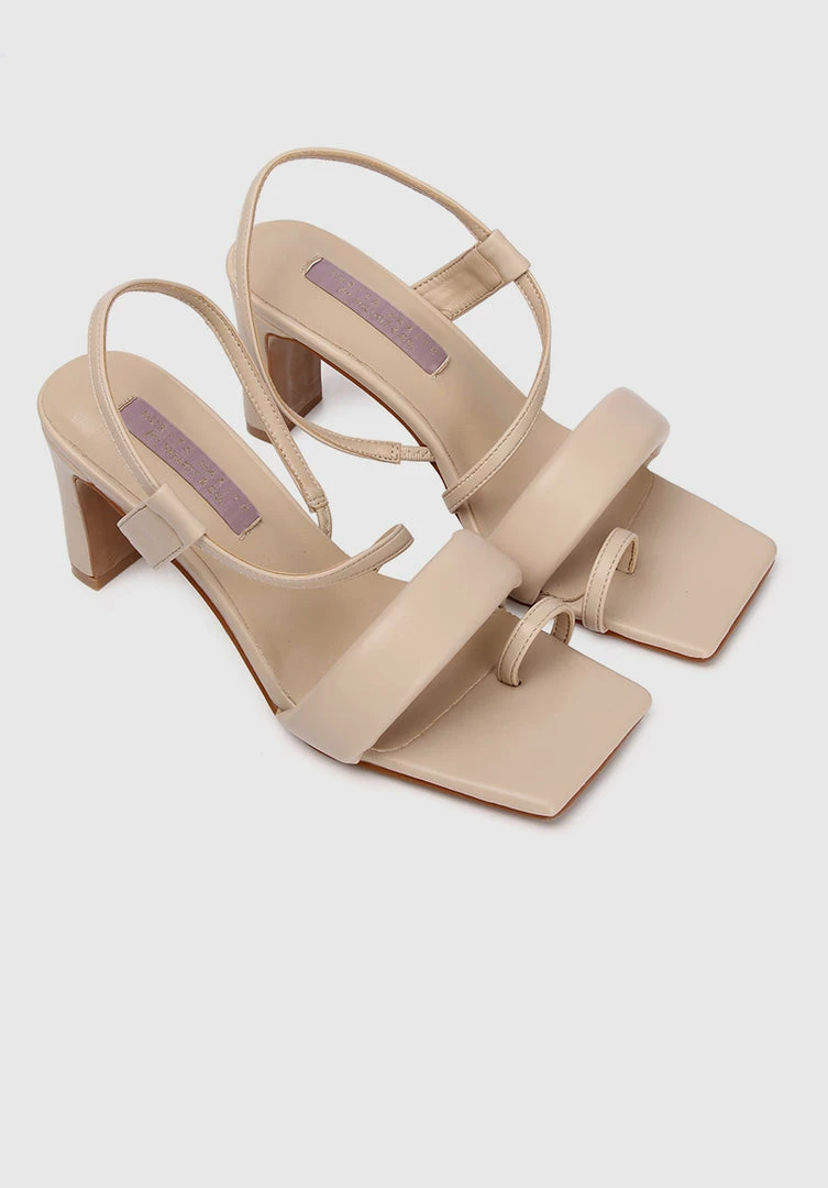 Milliot & Co Shoes Nurita Harith Helda Square Toe Heels (Nude)