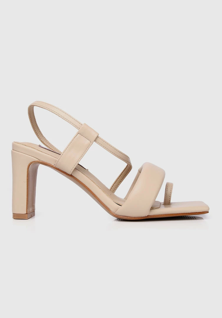 Milliot & Co Shoes Nurita Harith Helda Square Toe Heels (Nude)