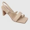 Milliot & Co Shoes Nurita Harith Helda Square Toe Heels (Nude)