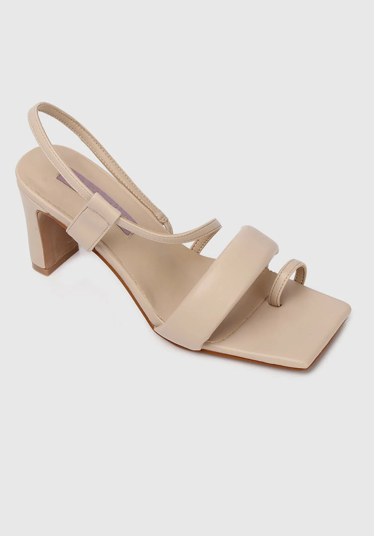 Milliot & Co Shoes Nurita Harith Helda Square Toe Heels (Nude)