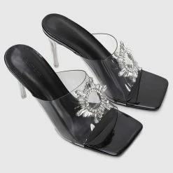 Milliotandco Shoes Showtime Square Toe Heels (Black)