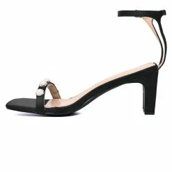 Milliotandco Dara Square Toe Heel Shoes (Black)