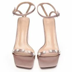 Milliotandco Dara Square Toe Heel Shoes (Beige)