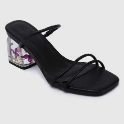 Milliotandco Ursula Floral Heels (Black) Shoes