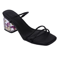 Milliotandco Ursula Floral Heels (Black) Shoes