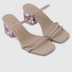 Milliotandco Ursula Floral Heels (Nude) Shoes