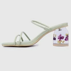 Milliotandco Ursula Floral Heels (Green)