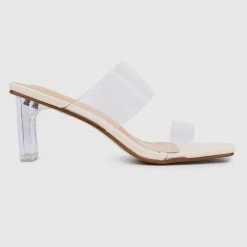 Milliotandco Shoes Cinderella Square Toe Heels (White)