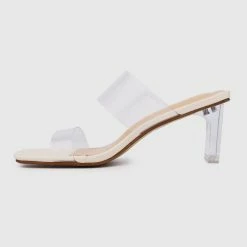 Milliotandco Shoes Cinderella Square Toe Heels (White)