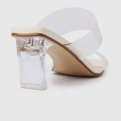 Milliotandco Shoes Cinderella Square Toe Heels (White)