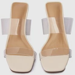 Milliotandco Shoes Cinderella Square Toe Heels (White)