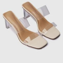 Milliotandco Shoes Cinderella Square Toe Heels (White)