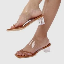 Milliotandco Shoes Bold Thong Heels (Brown)