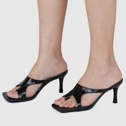 Milliotandco Far Away Square Toe Heels (Black) Shoes