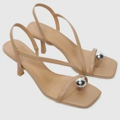 Milliotandco Shoes Charity Ball Thong Heels (Brown)