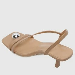 Milliotandco Shoes Charity Ball Thong Heels (Brown)