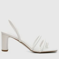 Milliotandco Hero Square Toe Heels (White) Shoes