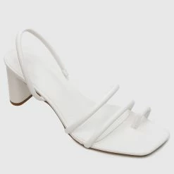 Milliotandco Hero Square Toe Heels (White) Shoes