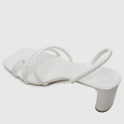 Milliotandco Hero Square Toe Heels (White) Shoes